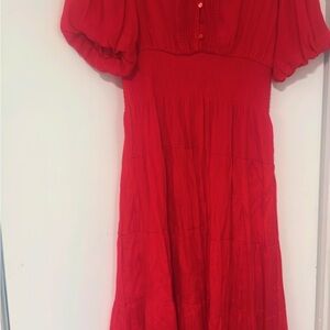 Elegant Red Asymmetrical Dress